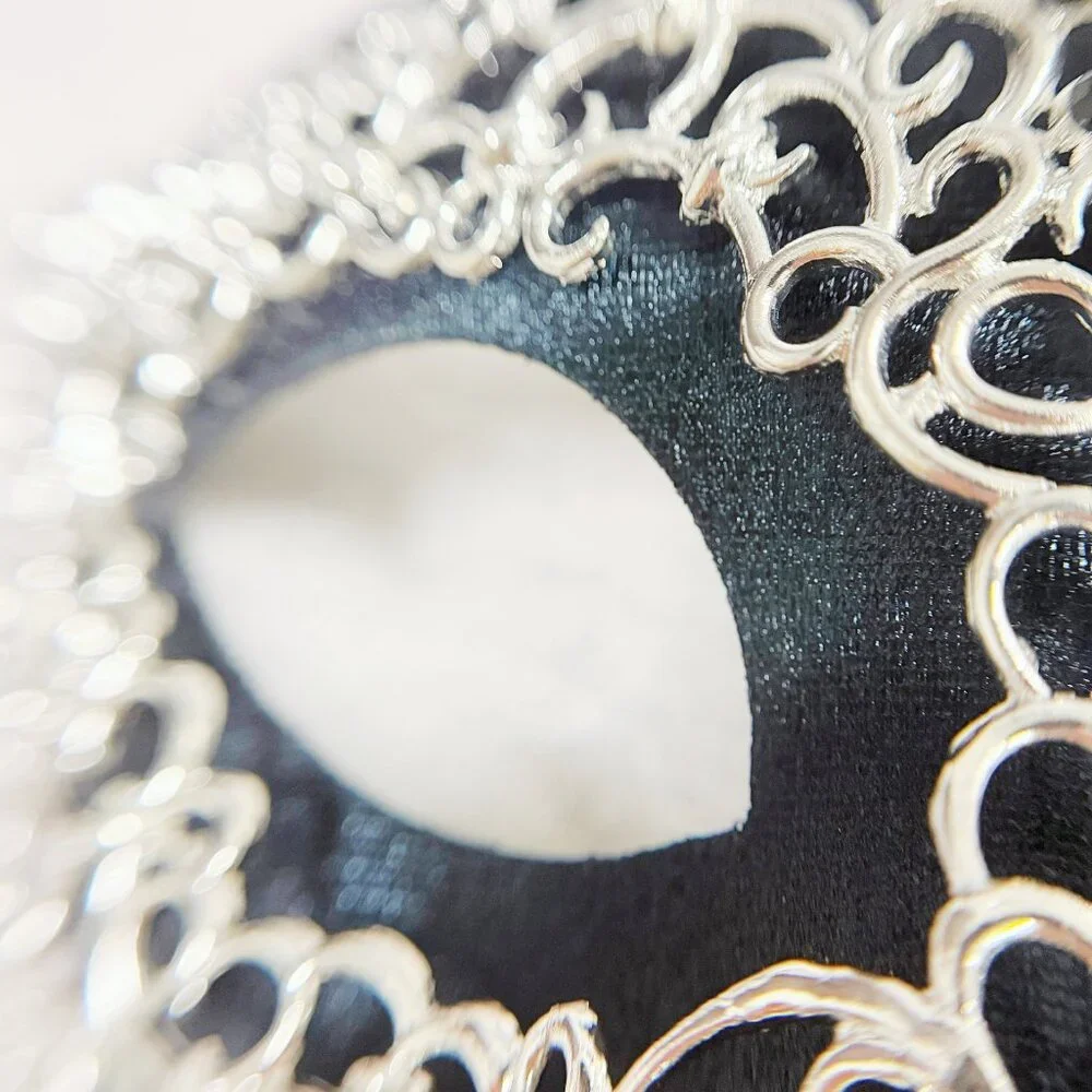 Silver black mask, Masquerade mask, Cosplay mask, ball party mask, Prom mask